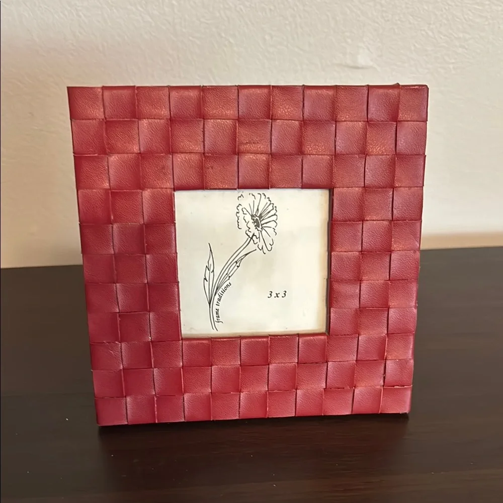 Red Woven Photo Frame, New Never Used! 3 Inch x 3 Inch Photo Frame